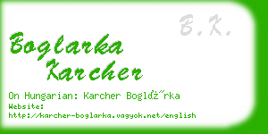 boglarka karcher business card